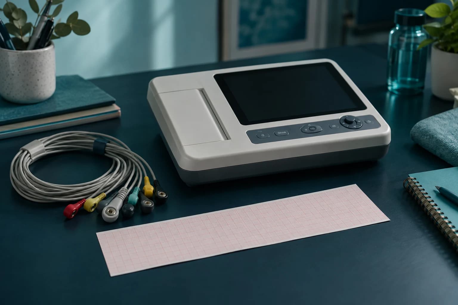 Original decorative study illustration for ECG Revision Beyond Perfect Textbook Traces