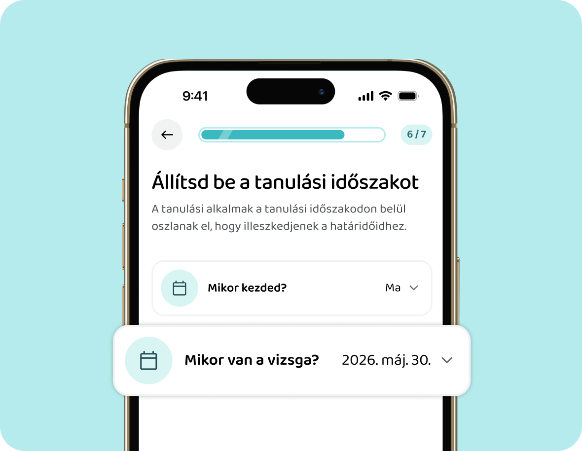 A tanulási időszak beállítása a Voovo appban