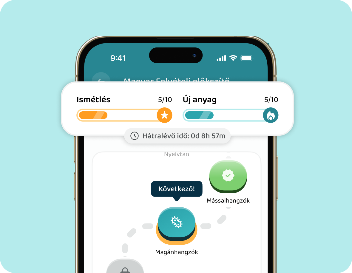 A kész tanulási terv a Voovo appban