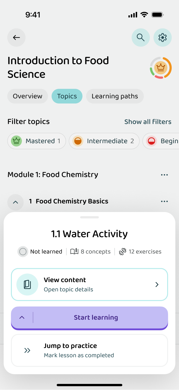 Starting a lesson: Water Activity of Foods