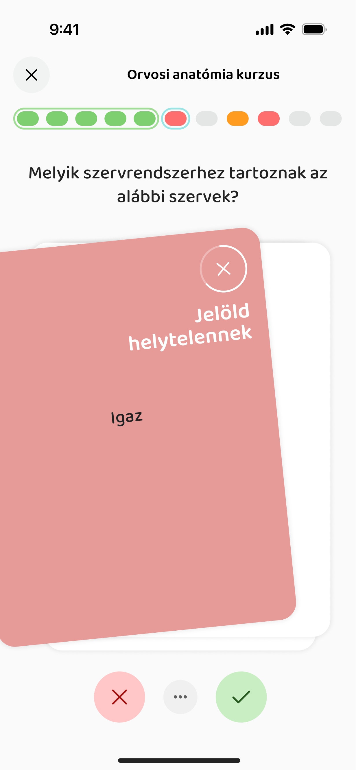 Igaz-hamis tanulókártya
