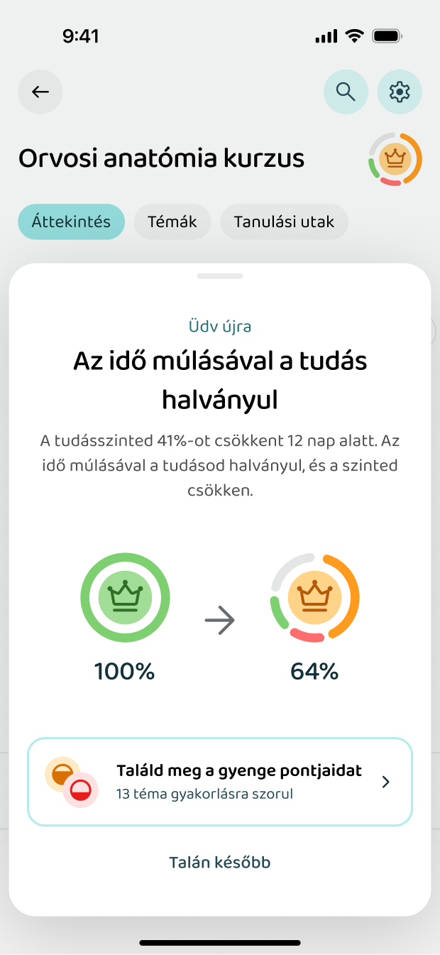 Figyelmeztetés, ha halványul a tudásszint