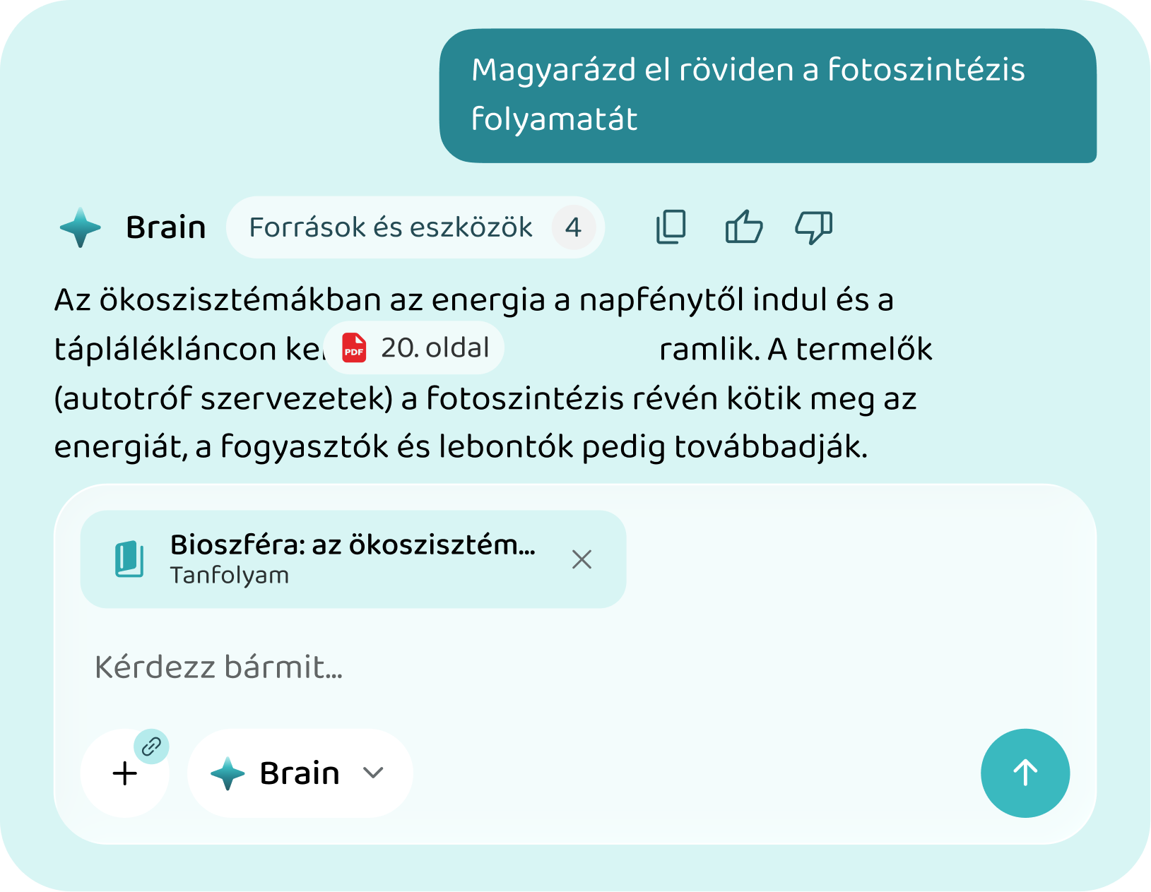AI válasz a kurzus anyagából a Voovo appban