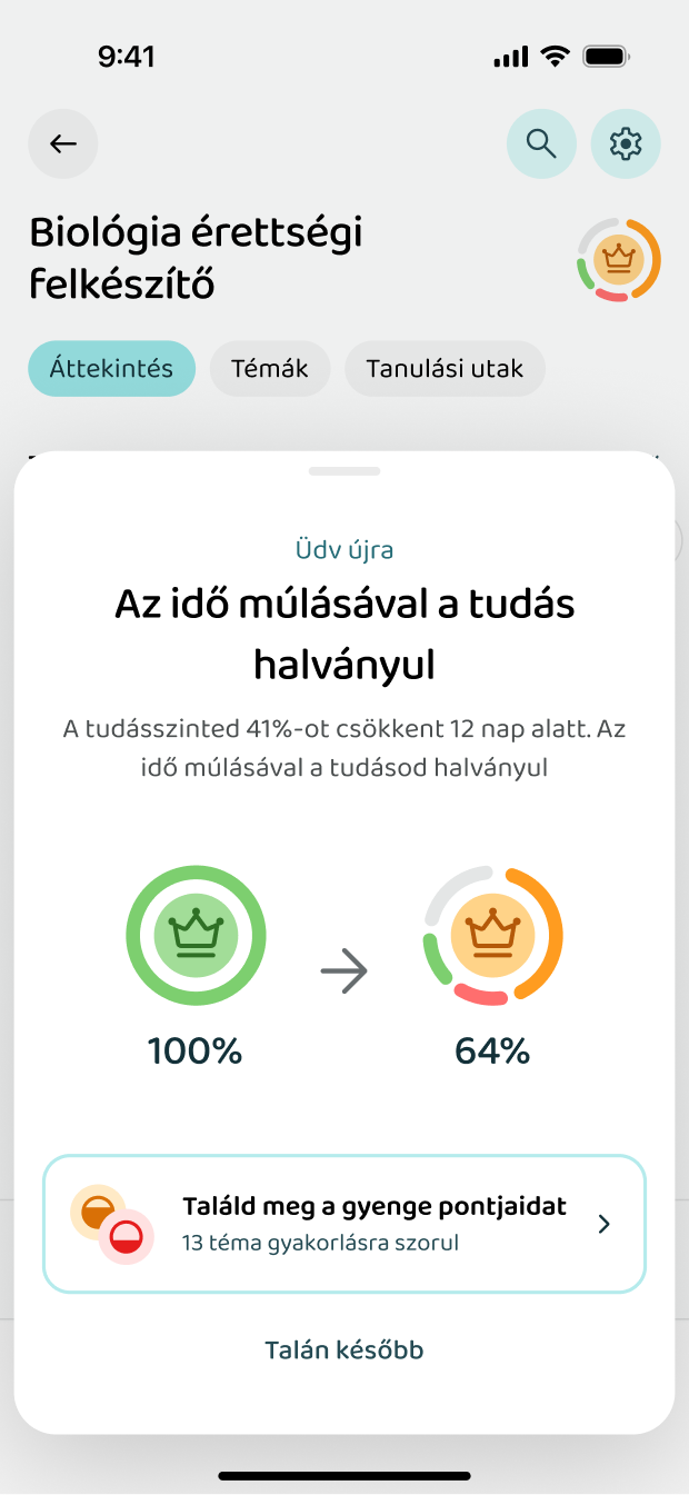Figyelmeztetés, ha halványul a tudásszint