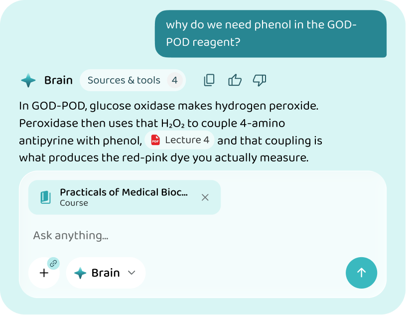 An answer drawn from the course material in the Voovo app