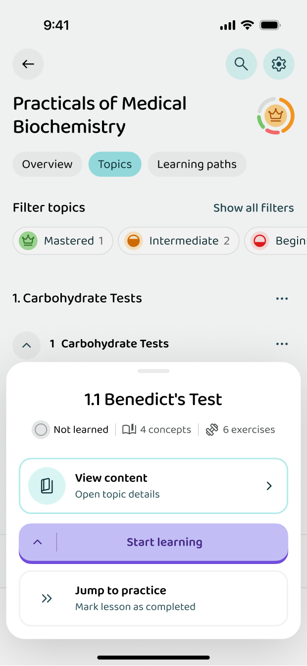 Starting a lesson inside a topic