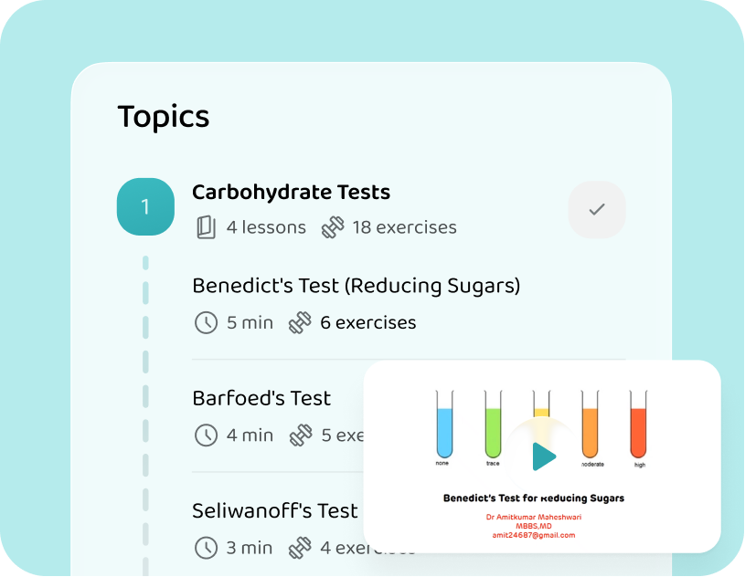 The course's 14 topics in the Voovo app