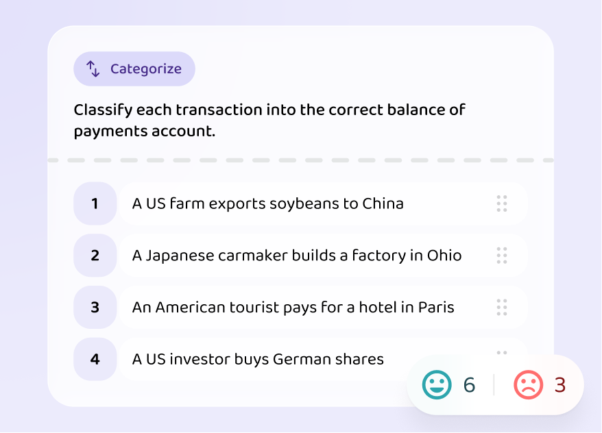 Classifying transactions into balance of payments accounts in AP Macroeconomics