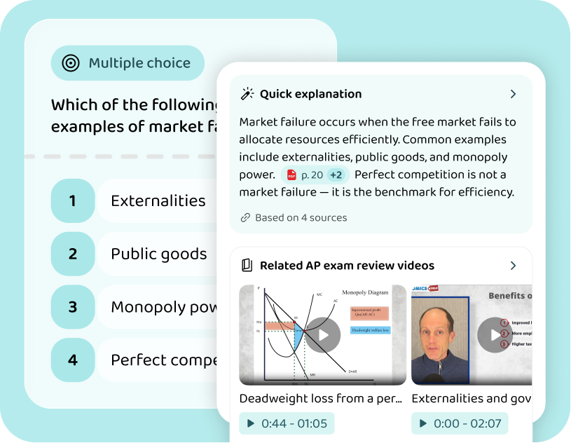 An AP Microeconomics exercise with its explanation open