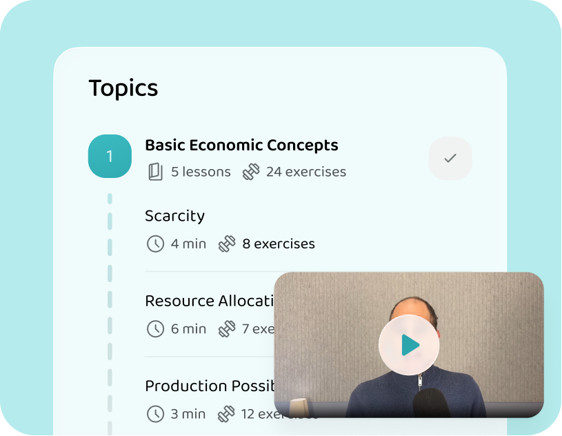 AP Microeconomics topics and lessons in the Voovo app
