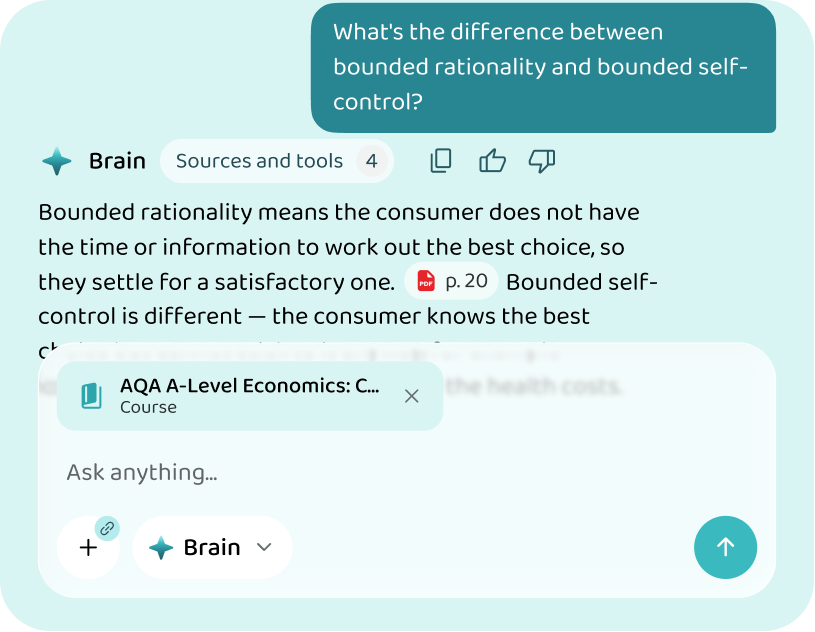 An answer drawn from the AQA economics material
