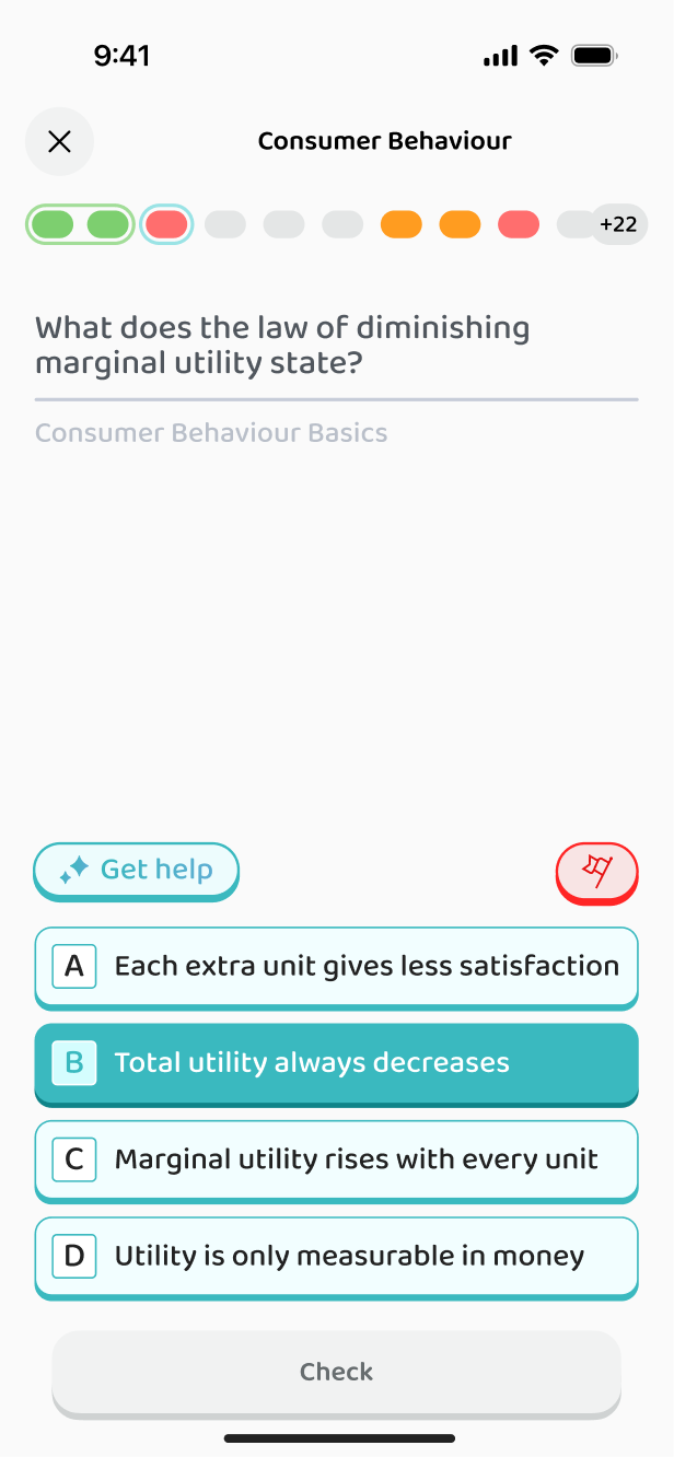 A single-answer multiple choice question
