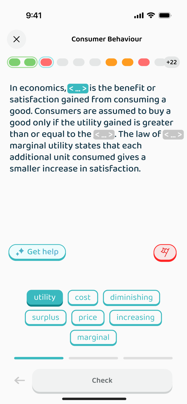 Filling in the blanks in a definition