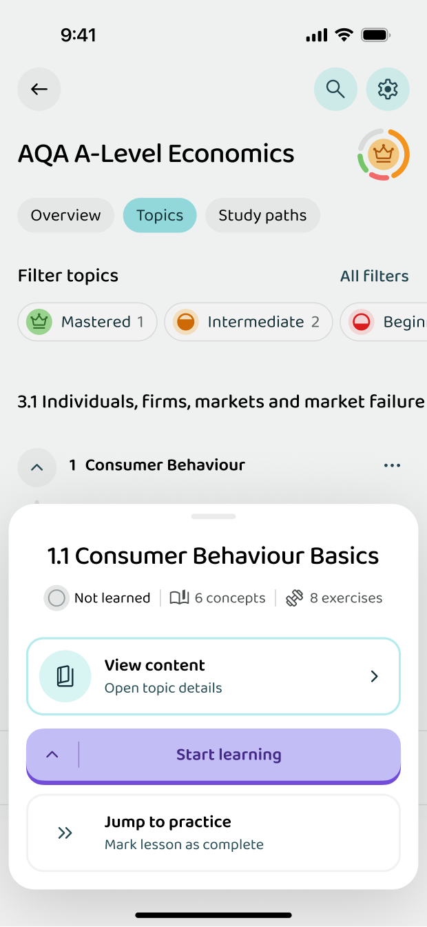 Starting a lesson inside a topic