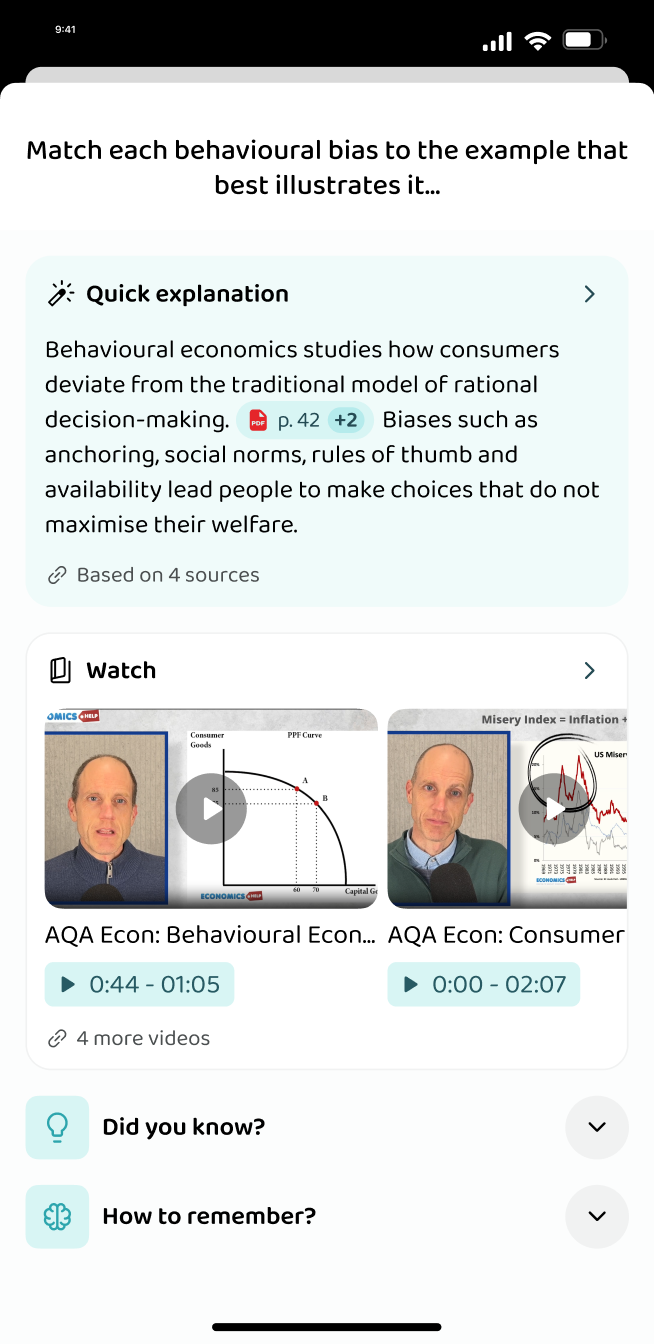 The extra material attached to a lesson