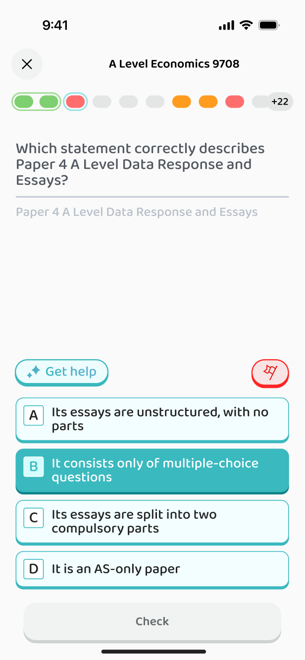 A single-answer multiple choice question