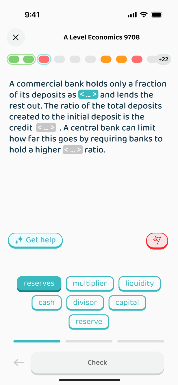 Filling in the blanks in a definition