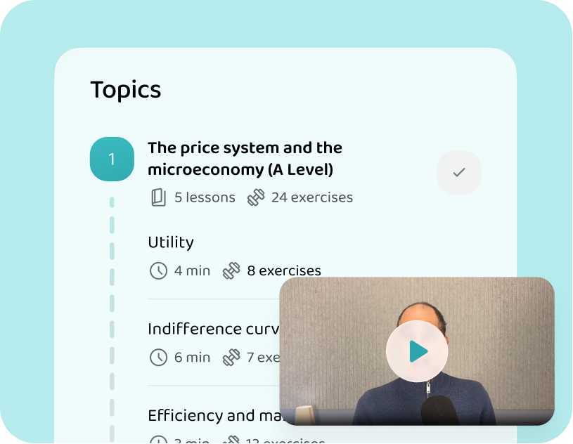 The Cambridge economics topics and lessons in the Voovo app