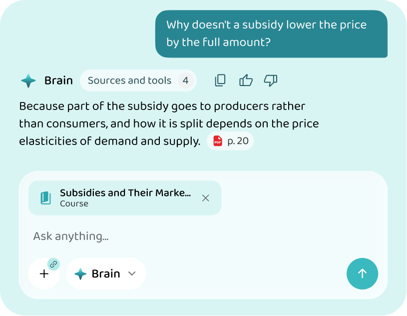 An answer drawn from the Cambridge economics material