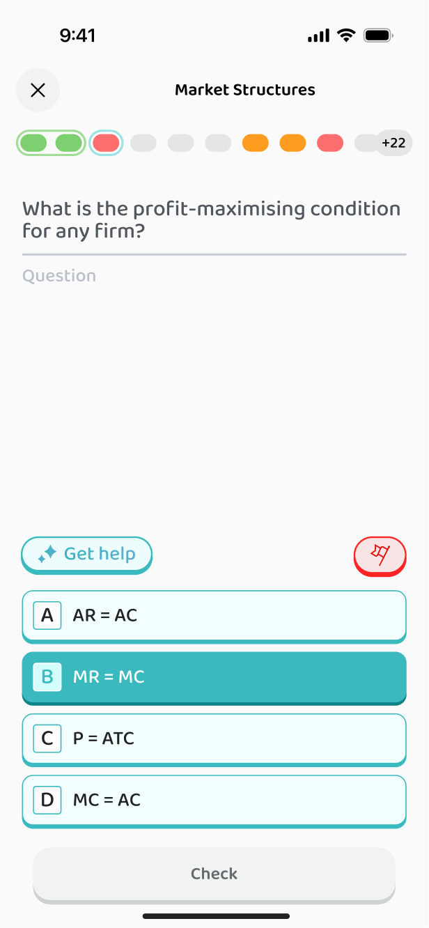 A single-answer multiple choice question