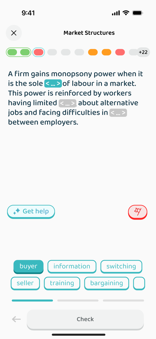 Filling in the blanks in a definition