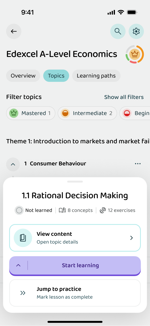 Starting a lesson inside a topic
