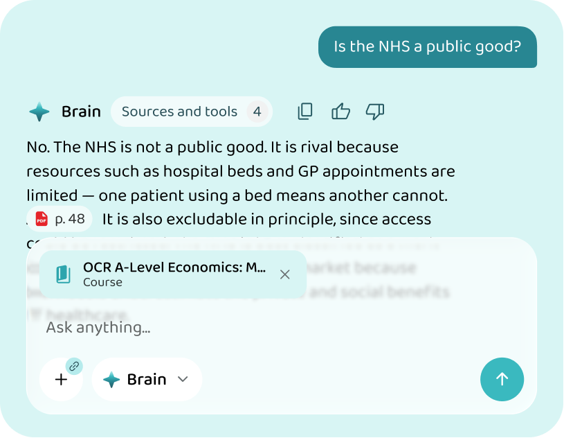 An answer drawn from the OCR economics material