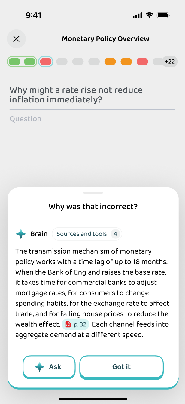 The explanation of why an answer is right
