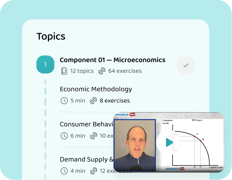 The OCR economics topics and lessons in the Voovo app