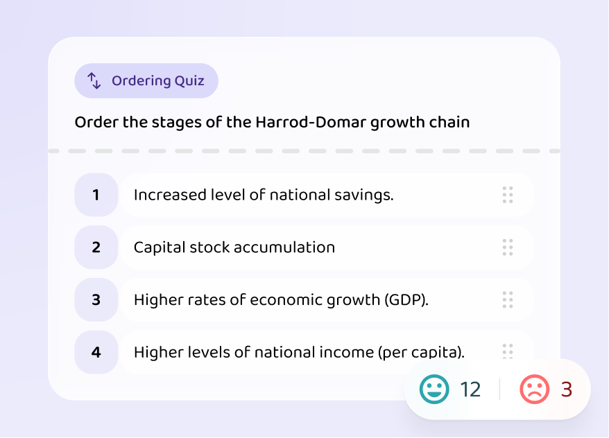 A WJEC / Eduqas economics exercise in the Voovo app