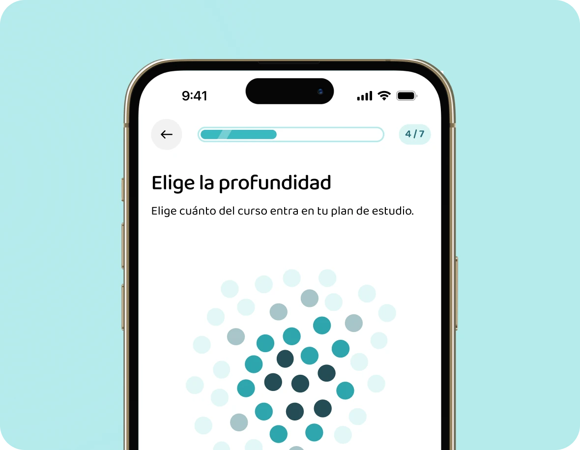 Elegir cuánto del curso entra en el plan