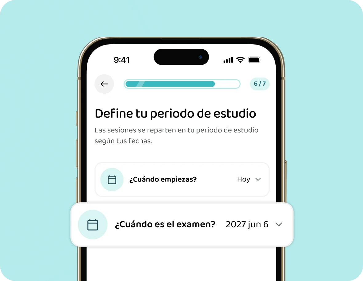 Poner la fecha del examen en el planificador de estudio