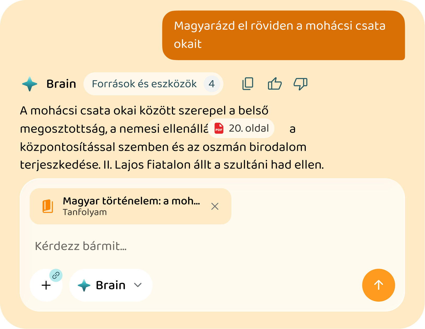AI válasz a kurzus anyagából a Voovo appban