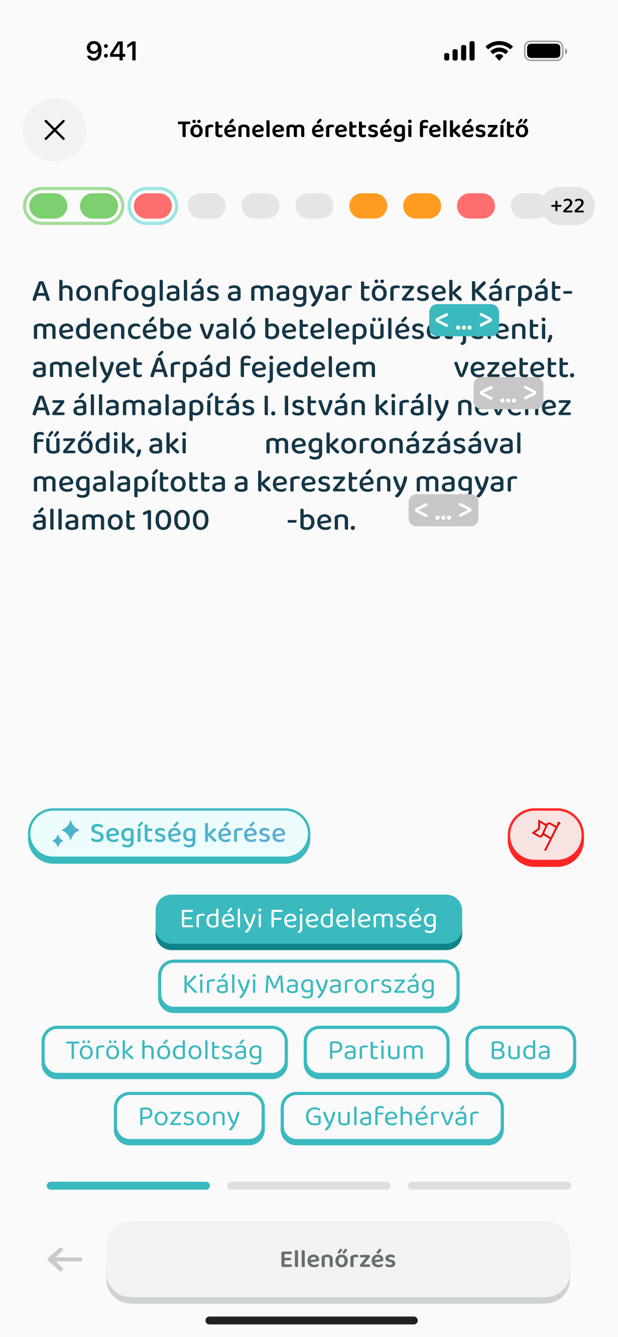 Szövegkiegészítős feladat