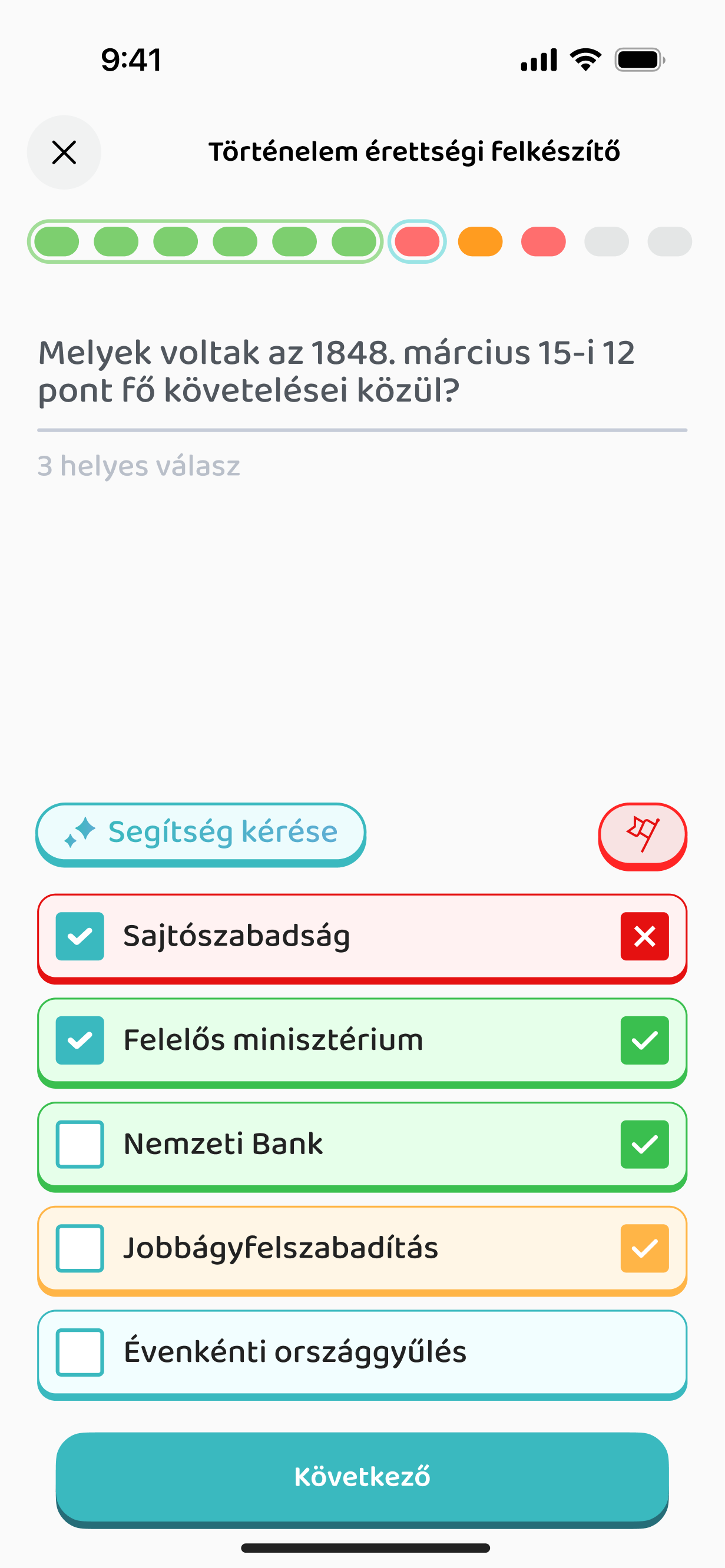 Több helyes válaszos feladat