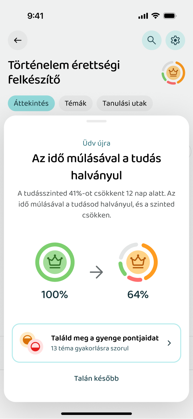 Figyelmeztetés, ha halványul a tudásszint