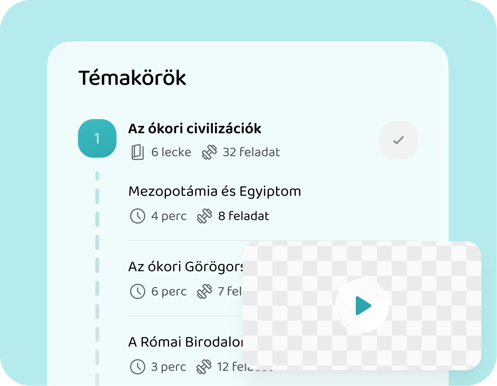 A kurzus témakörei a Voovo appban