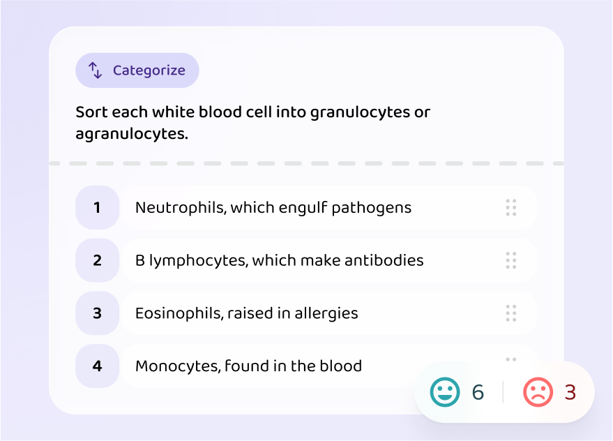 A A-level Biology exercise in the Voovo app
