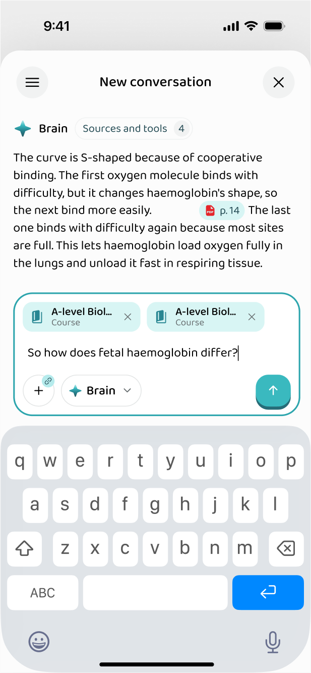 Asking the app about the course material