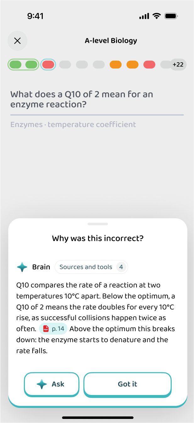 Why an answer was wrong