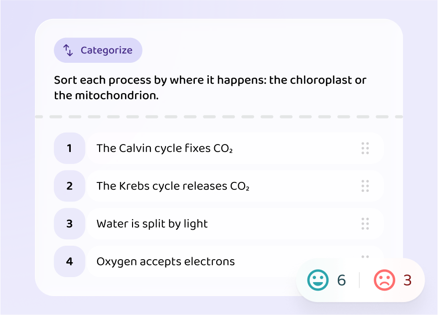 A AP Biology exercise in the Voovo app