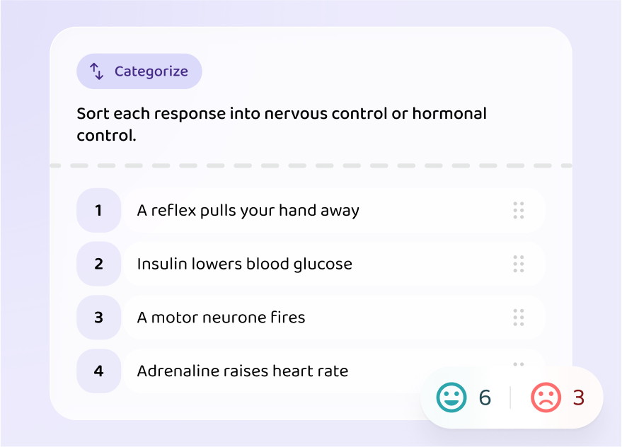 A Combined Science biology exercise in the Voovo app