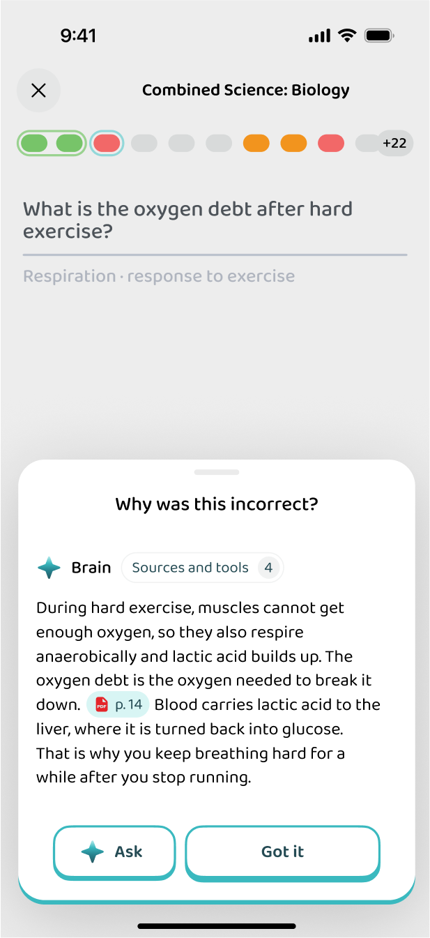 Why an answer was wrong