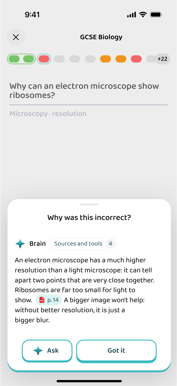 Why an answer was wrong