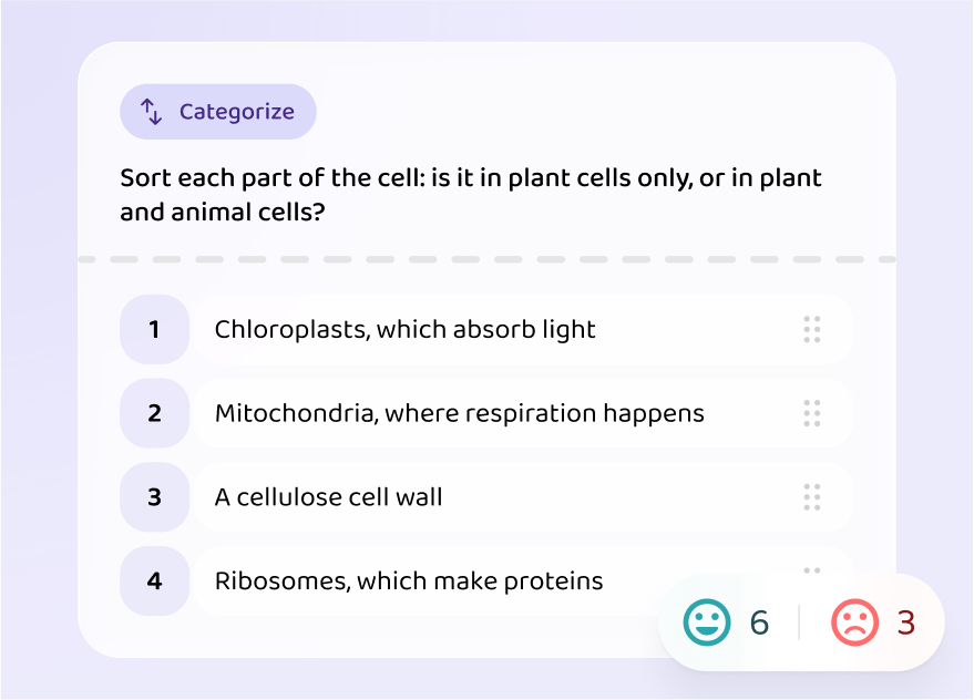 A IGCSE Biology exercise in the Voovo app
