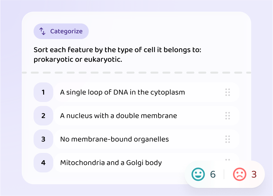 A Leaving Cert Biology exercise in the Voovo app