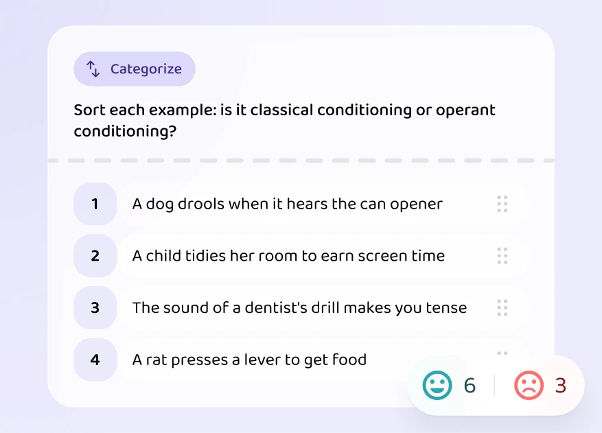 A sorting exercise: classical or operant conditioning