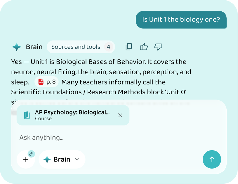 An answer drawn from the AP Psychology material