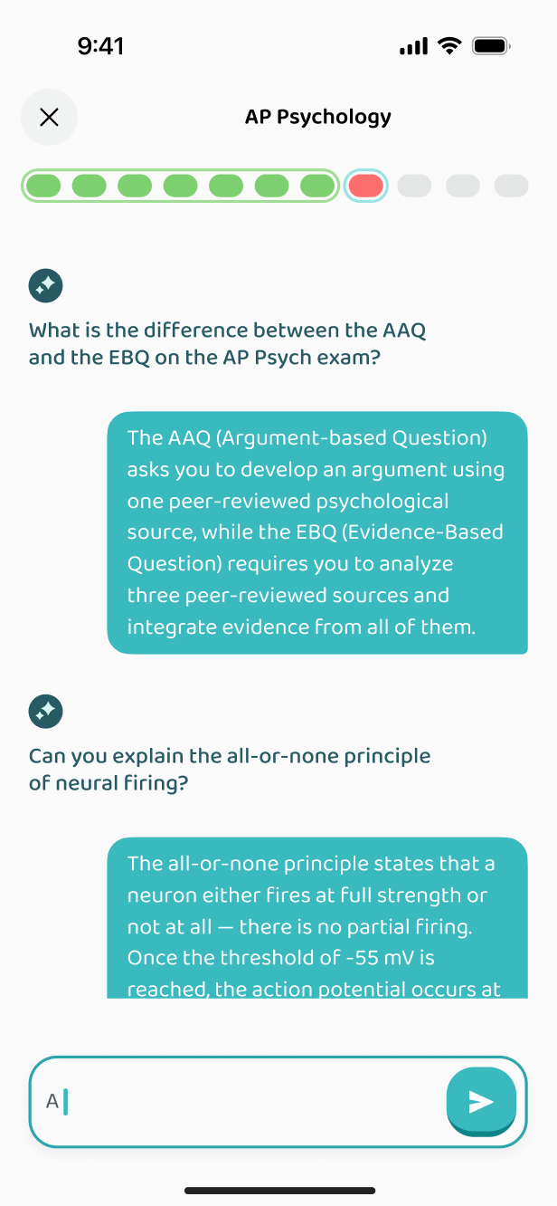 Asking the app about a question
