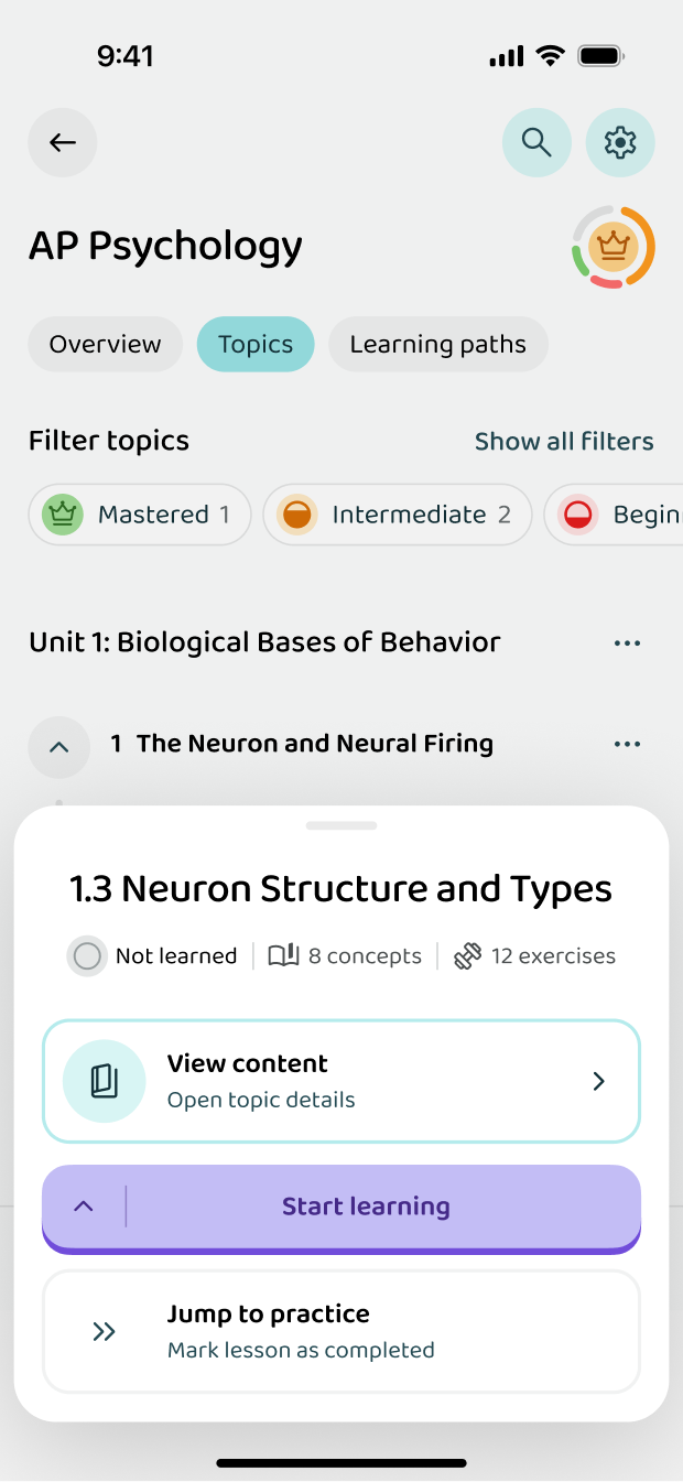 Starting a lesson inside a topic
